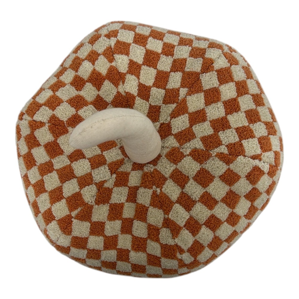 Shiraleah Orange And Ivory Large Pumpkin Pillow 10.5" Diameter NWOT - Picture 3 of 6